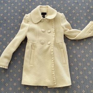 Ivory Wool Coat Size 0